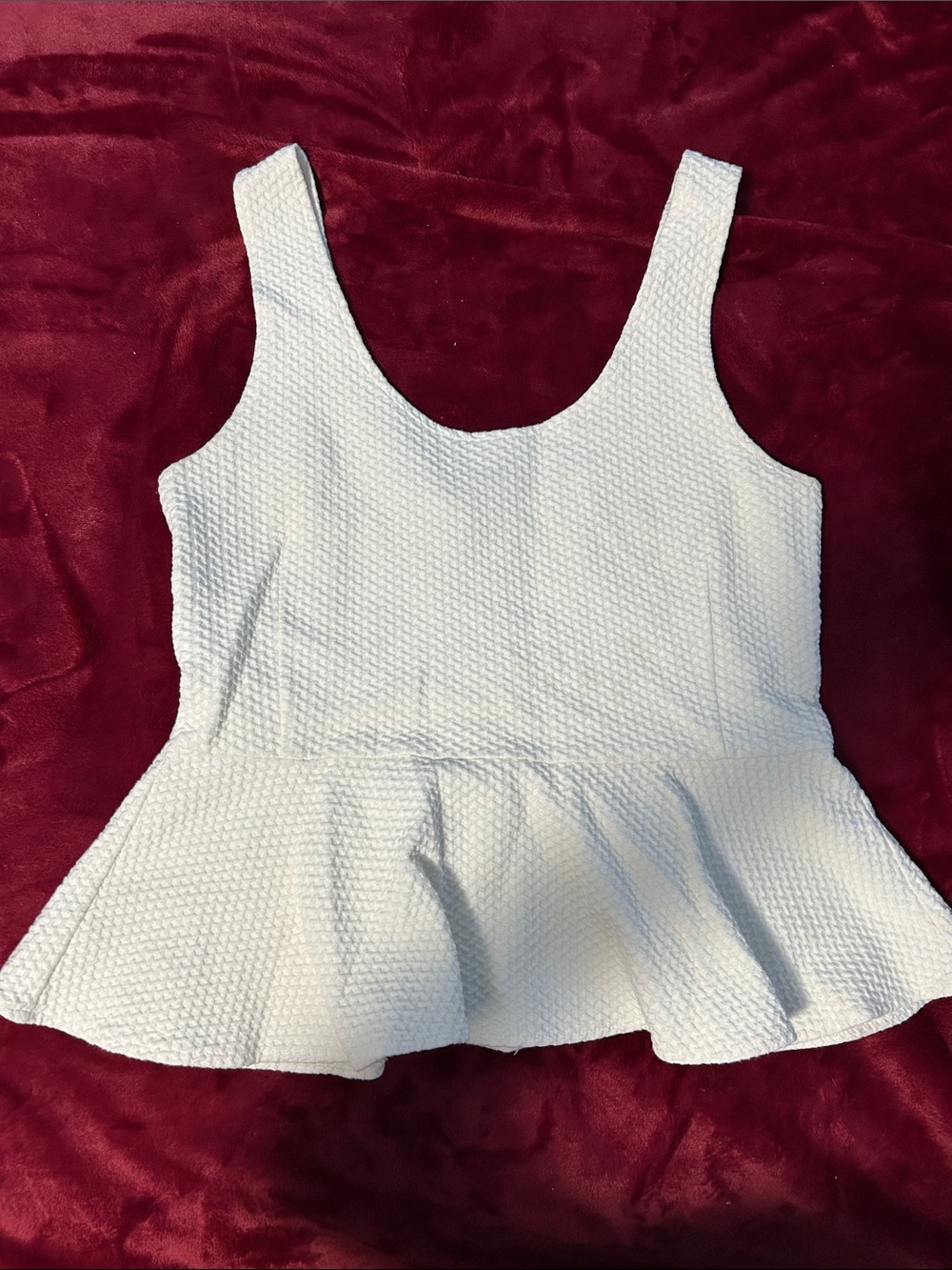 Ganni ivory textured fitted top L